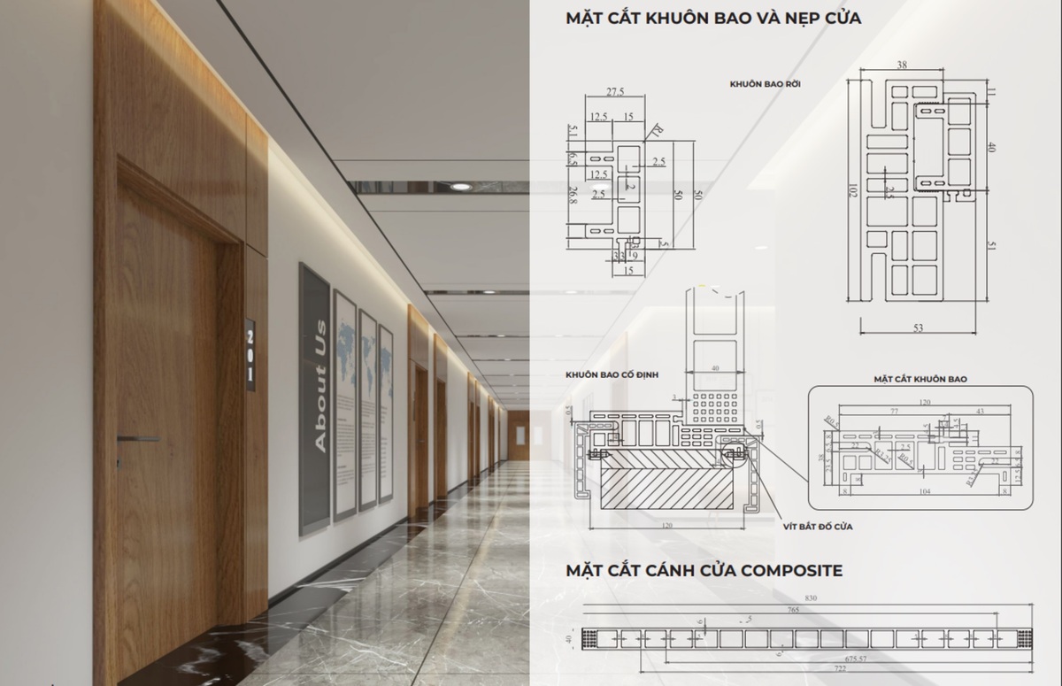 Khung bao của cửa Composite