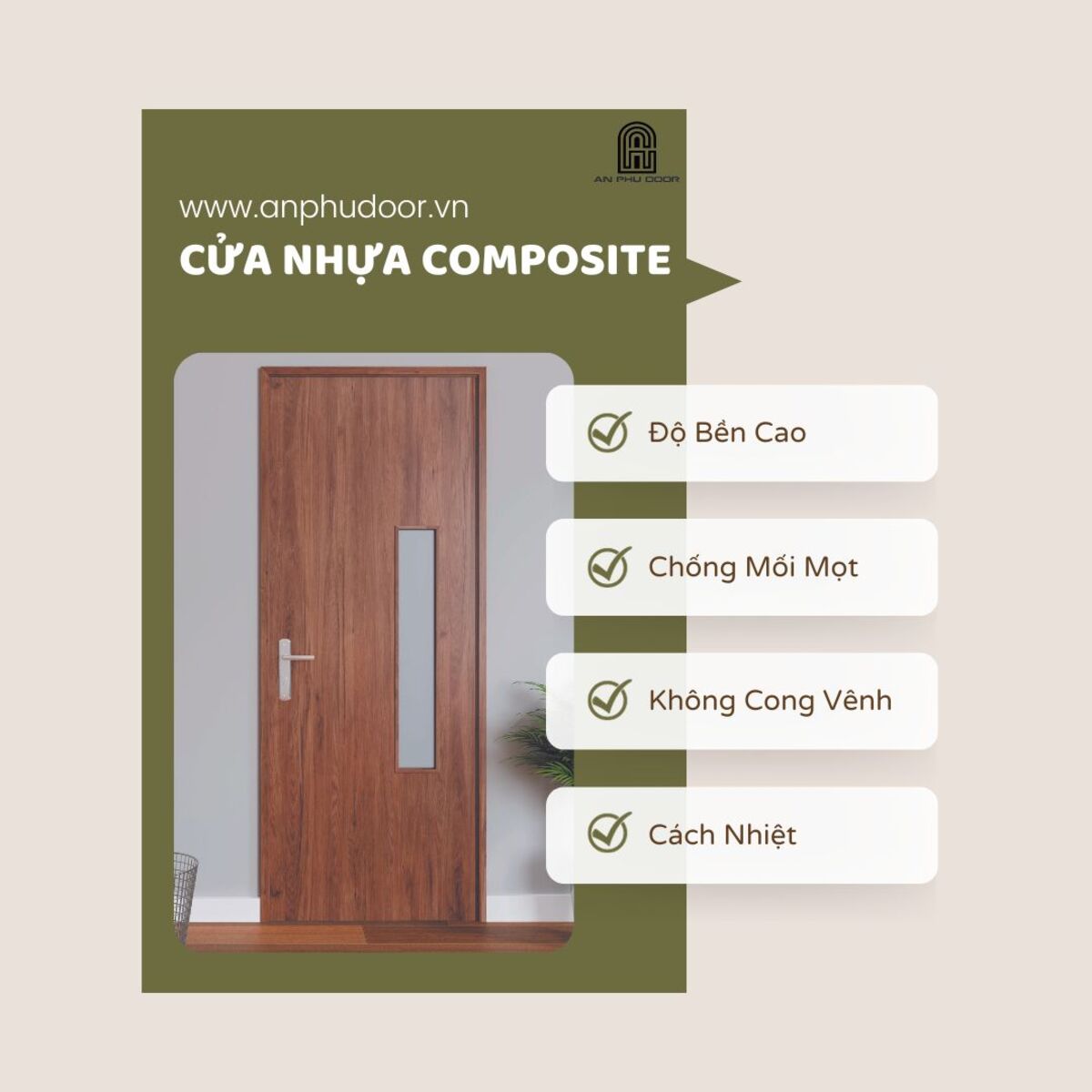Ưu điểm của cửa nhựa Composite đang bán chạy ở An Phú Door